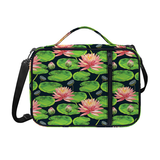 Water Lily Flower Pattern Print Shoulder Strap Bible Bag