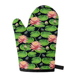 Water Lily Flower Pattern Print Single Oven Mitt