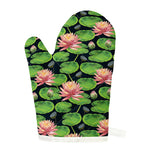 Water Lily Flower Pattern Print Single Oven Mitt