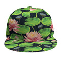Water Lily Flower Pattern Print Snapback Cap
