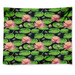 Water Lily Flower Pattern Print Tapestry