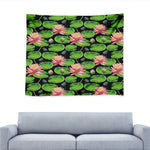 Water Lily Flower Pattern Print Tapestry