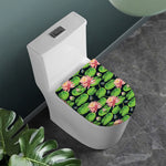 Water Lily Flower Pattern Print Toilet Lid Cover