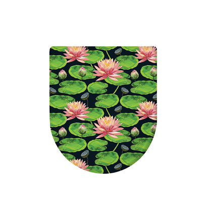 Water Lily Flower Pattern Print Toilet Lid Cover