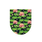 Water Lily Flower Pattern Print Toilet Lid Cover