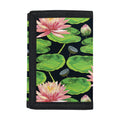 Water Lily Flower Pattern Print Trifold Wallet