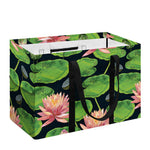 Water Lily Flower Pattern Print Utility Tote Bag