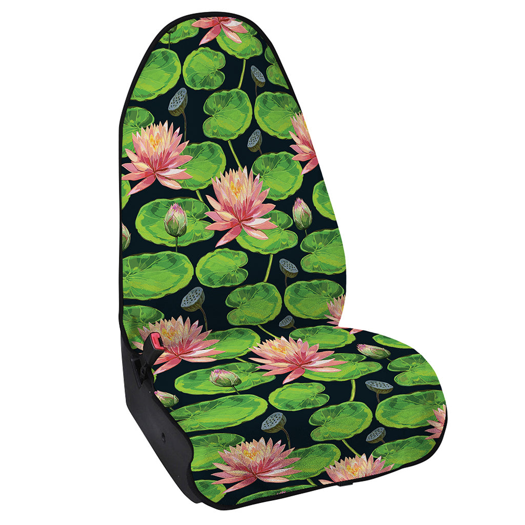 Water Lily Flower Pattern Print Waterproof Car Seat Cover
