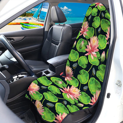 Water Lily Flower Pattern Print Waterproof Car Seat Cover