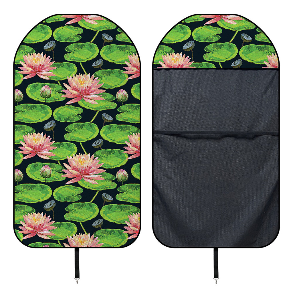 Water Lily Flower Pattern Print Waterproof Car Seat Cover