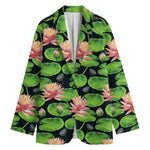 Water Lily Flower Pattern Print Women's Blazer