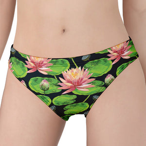 Water Lily Flower Pattern Print Women's Panties