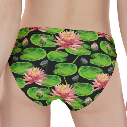 Water Lily Flower Pattern Print Women's Panties