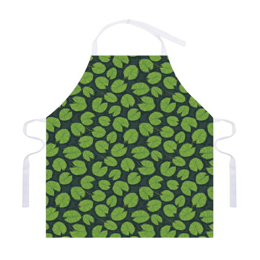 Water Lily Pads Pattern Print Adjustable Apron