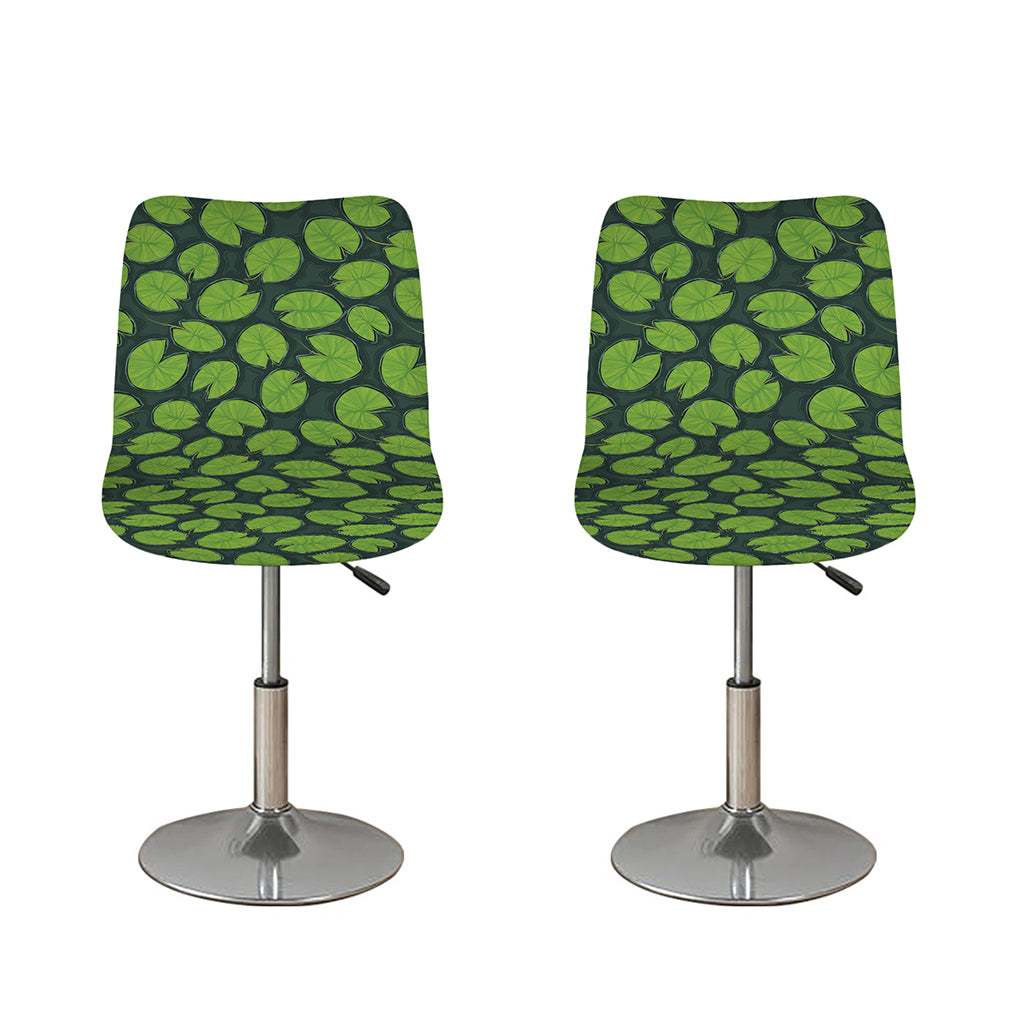 Water Lily Pads Pattern Print Bar Stool Covers