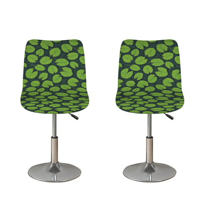 Water Lily Pads Pattern Print Bar Stool Covers