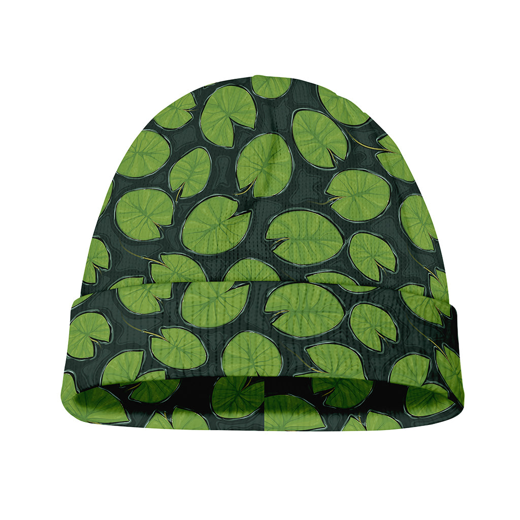 Water Lily Pads Pattern Print Beanie