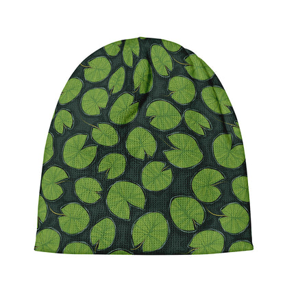 Water Lily Pads Pattern Print Beanie
