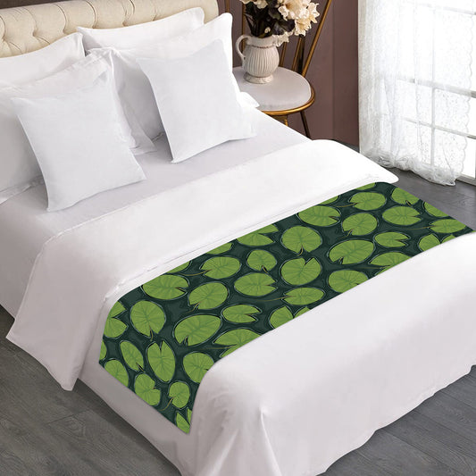 Water Lily Pads Pattern Print Bed Runner