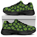 Water Lily Pads Pattern Print Black Chunky Shoes