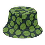 Water Lily Pads Pattern Print Bucket Hat