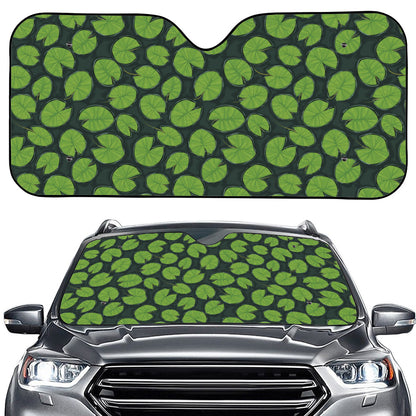 Water Lily Pads Pattern Print Car Windshield Sun Shade
