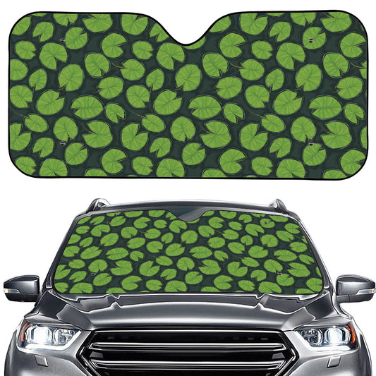 Water Lily Pads Pattern Print Car Windshield Sun Shade