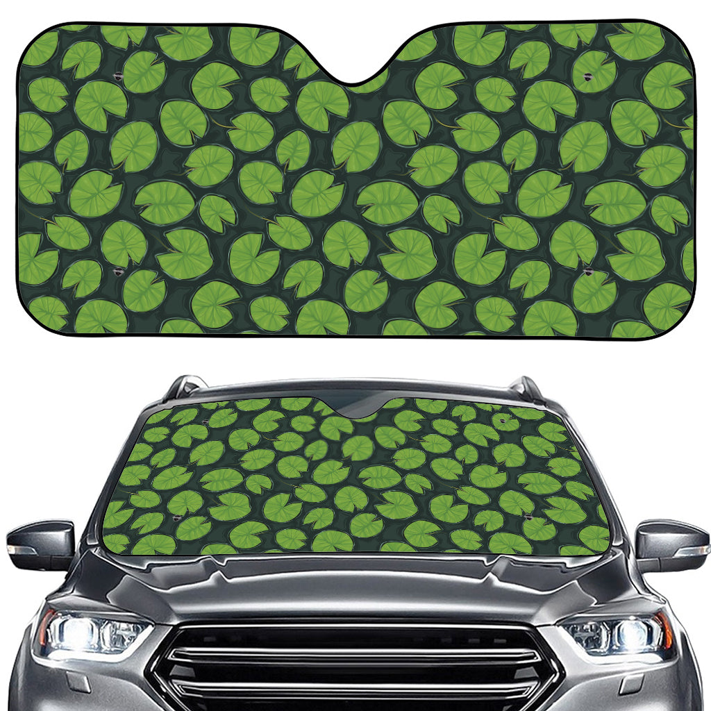 Water Lily Pads Pattern Print Car Windshield Sun Shade