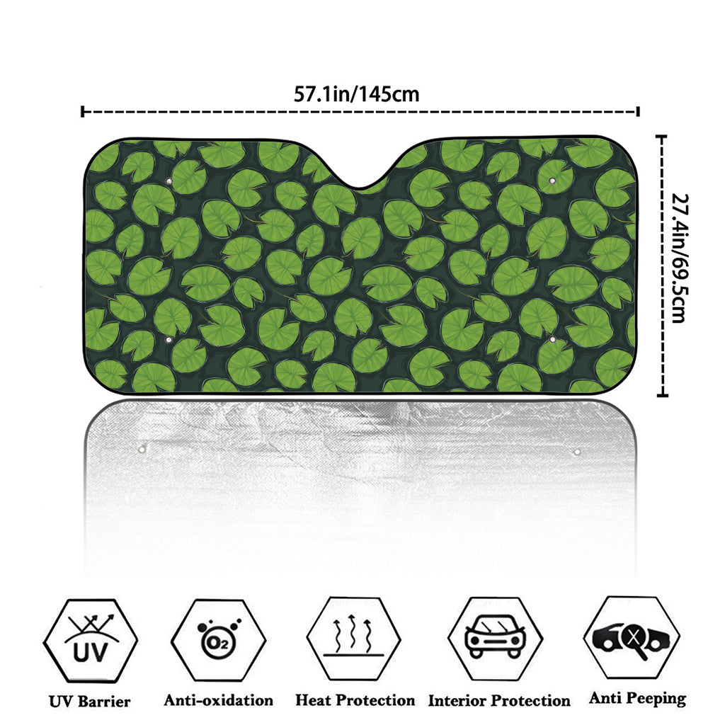 Water Lily Pads Pattern Print Car Windshield Sun Shade