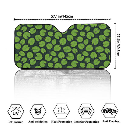 Water Lily Pads Pattern Print Car Windshield Sun Shade