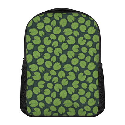 Water Lily Pads Pattern Print Casual Backpack