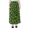 Water Lily Pads Pattern Print Chiffon Maxi Skirt