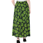 Water Lily Pads Pattern Print Chiffon Maxi Skirt