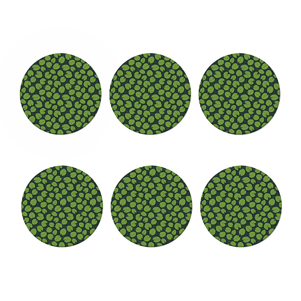 Water Lily Pads Pattern Print Coaster Set