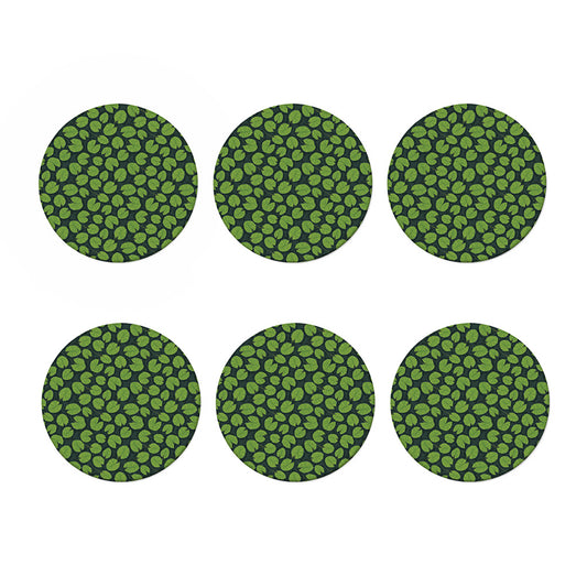 Water Lily Pads Pattern Print Coaster Set