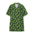 Water Lily Pads Pattern Print Cotton Hawaiian Shirt