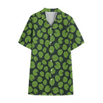 Water Lily Pads Pattern Print Cotton Hawaiian Shirt