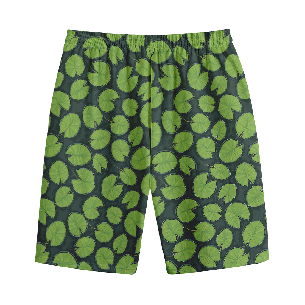 Water Lily Pads Pattern Print Cotton Shorts