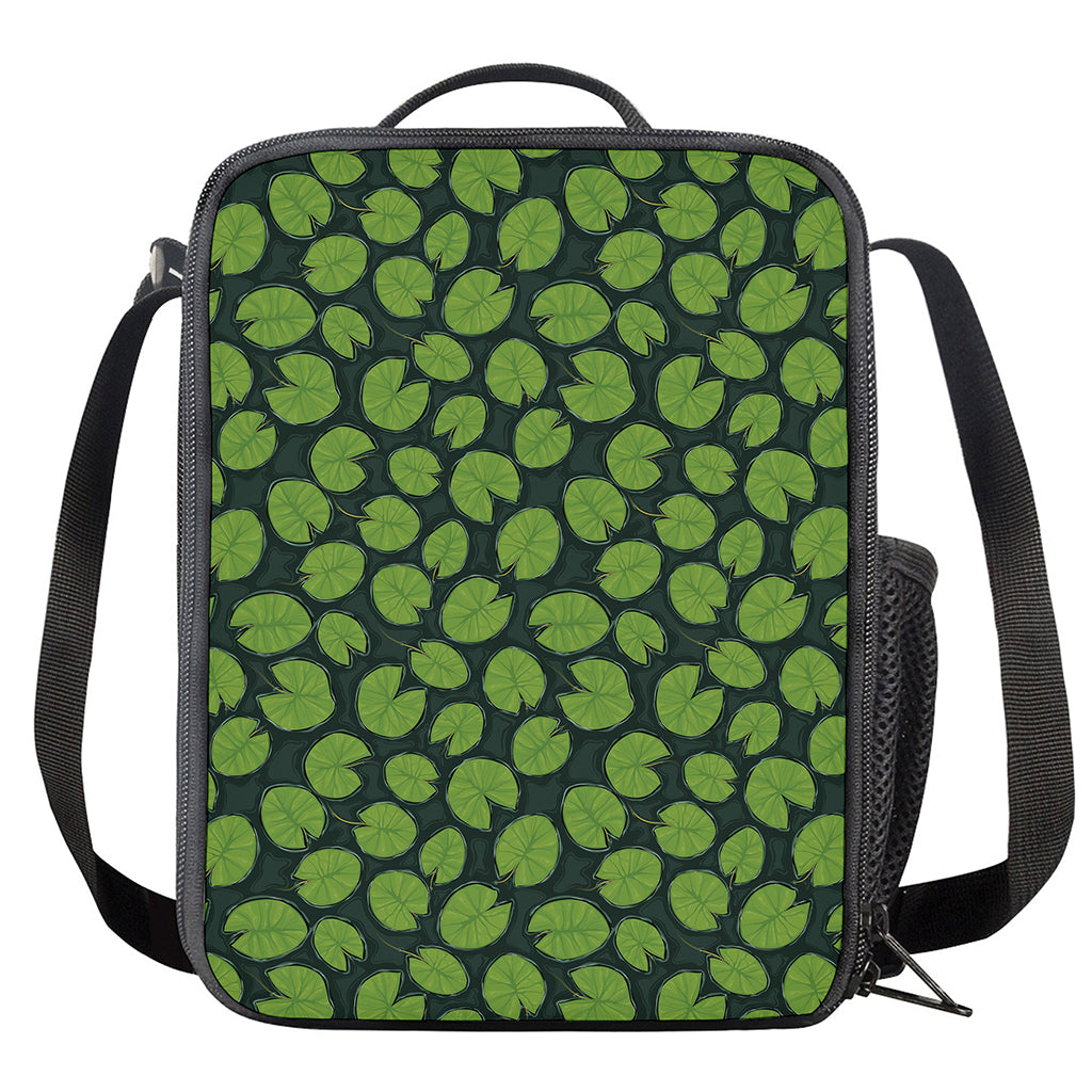 Water Lily Pads Pattern Print Crossbody Lunch Bag