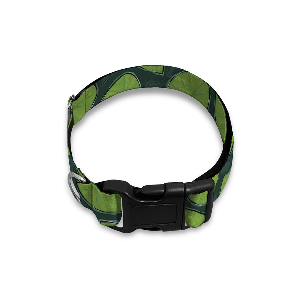Water Lily Pads Pattern Print Dog Collar