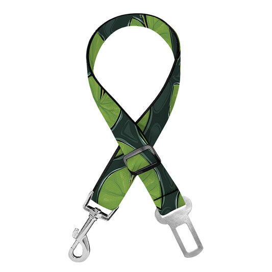 Water Lily Pads Pattern Print Dog Seat Belt