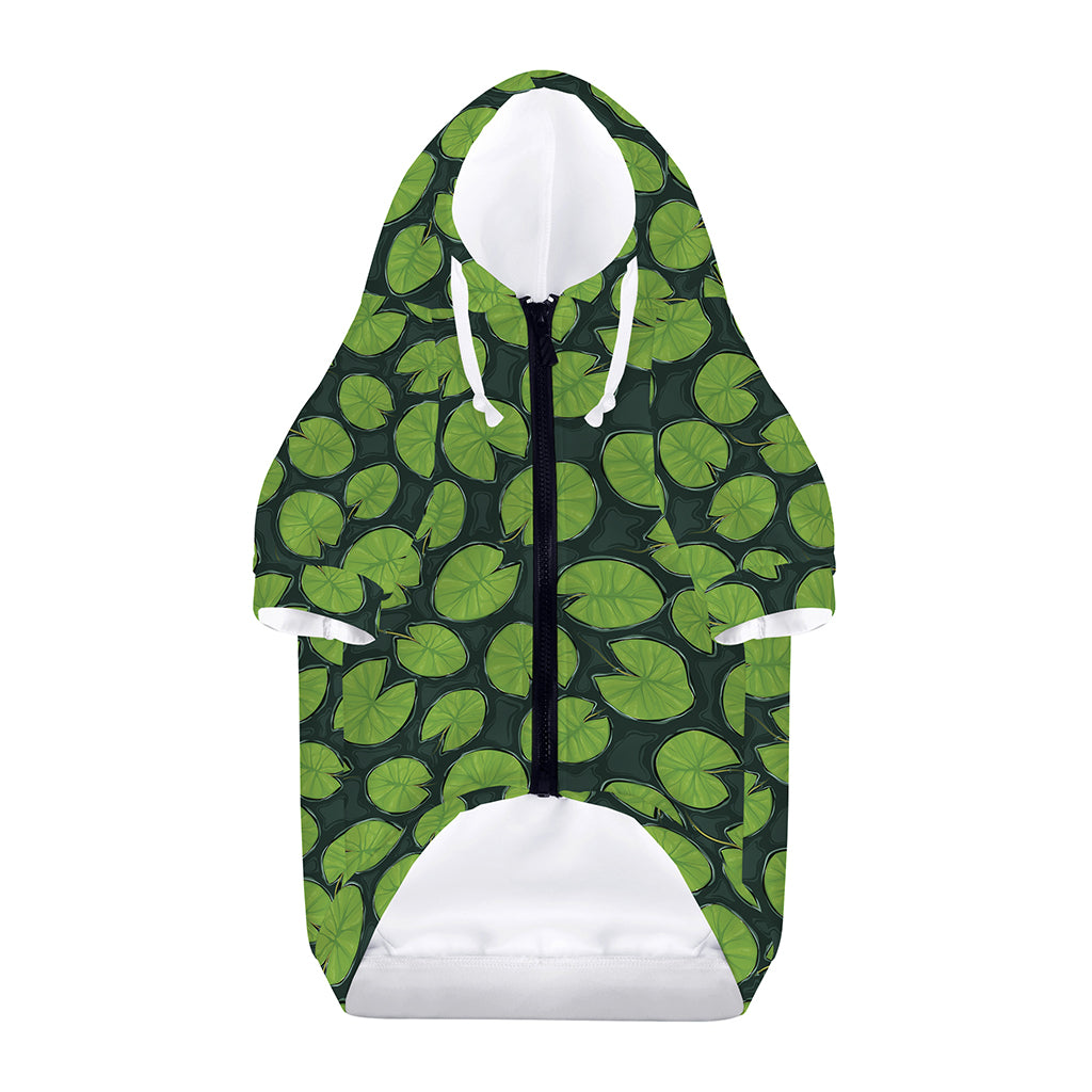 Water Lily Pads Pattern Print Dog Zip Up Hoodie