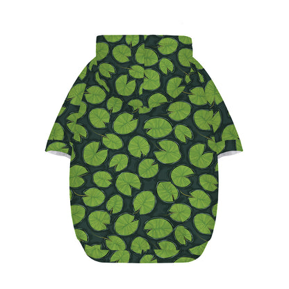 Water Lily Pads Pattern Print Dog Zip Up Hoodie