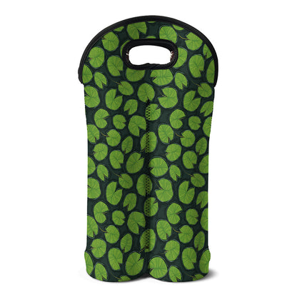 Water Lily Pads Pattern Print Double Neoprene Wine Tote