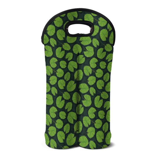 Water Lily Pads Pattern Print Double Neoprene Wine Tote
