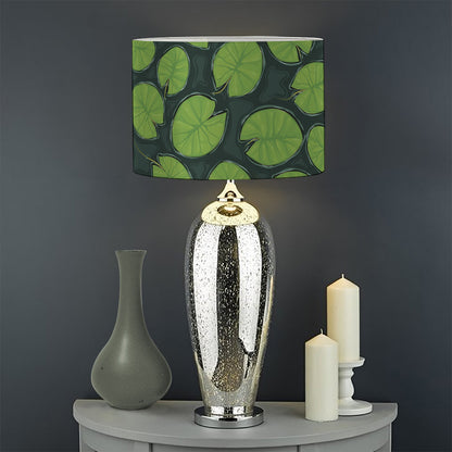 Water Lily Pads Pattern Print Drum Lamp Shade