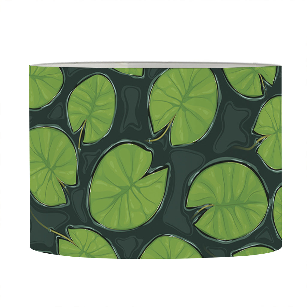 Water Lily Pads Pattern Print Drum Lamp Shade