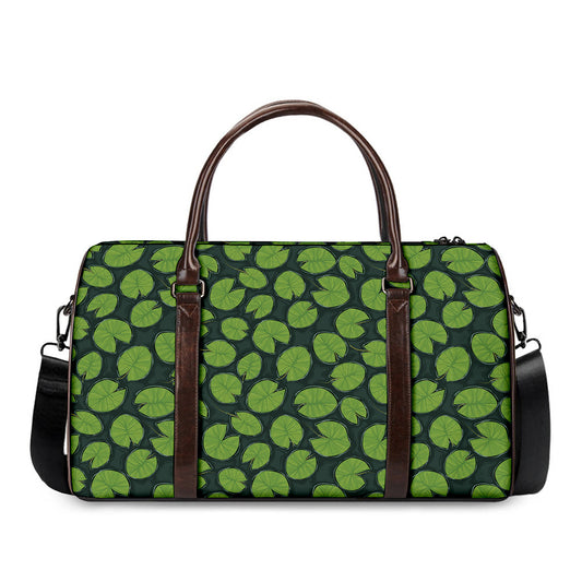 Water Lily Pads Pattern Print Duffle Bag