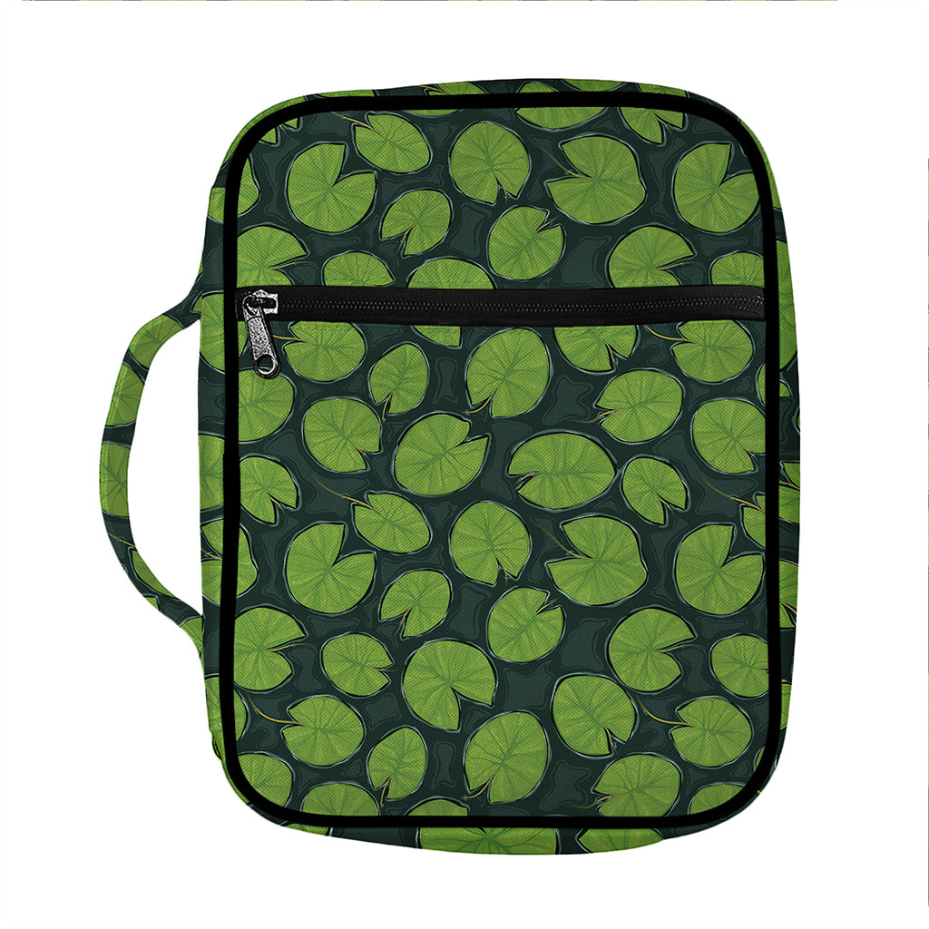 Water Lily Pads Pattern Print Front Pocket Bible Bag