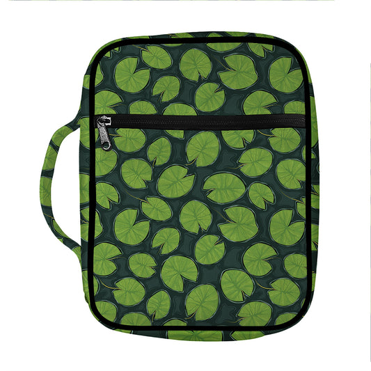 Water Lily Pads Pattern Print Front Pocket Bible Bag